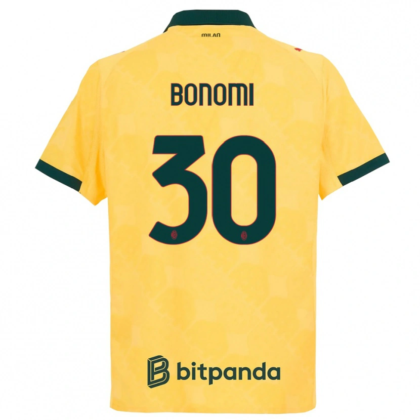 Danxen Kinder Alessandro Bonomi #30 Gelb Schwarz Ausweichtrikot Trikot 2025/26 T-Shirt Österreich