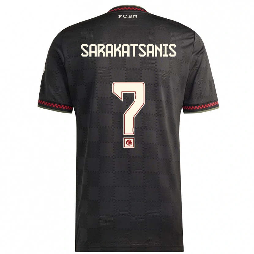 Danxen Kinder Angelos Sarakatsanis #0 Schwarz Weiß Ausweichtrikot Trikot 2025/26 T-Shirt Österreich