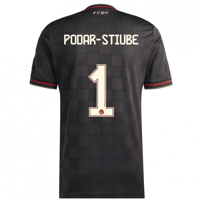 Danxen Kinder David Podar-Stiube #1 Schwarz Weiß Ausweichtrikot Trikot 2025/26 T-Shirt Österreich