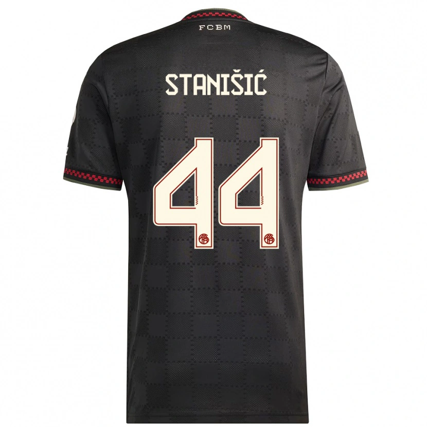 Danxen Kinder Josip Stanisic #44 Schwarz Weiß Ausweichtrikot Trikot 2025/26 T-Shirt Österreich