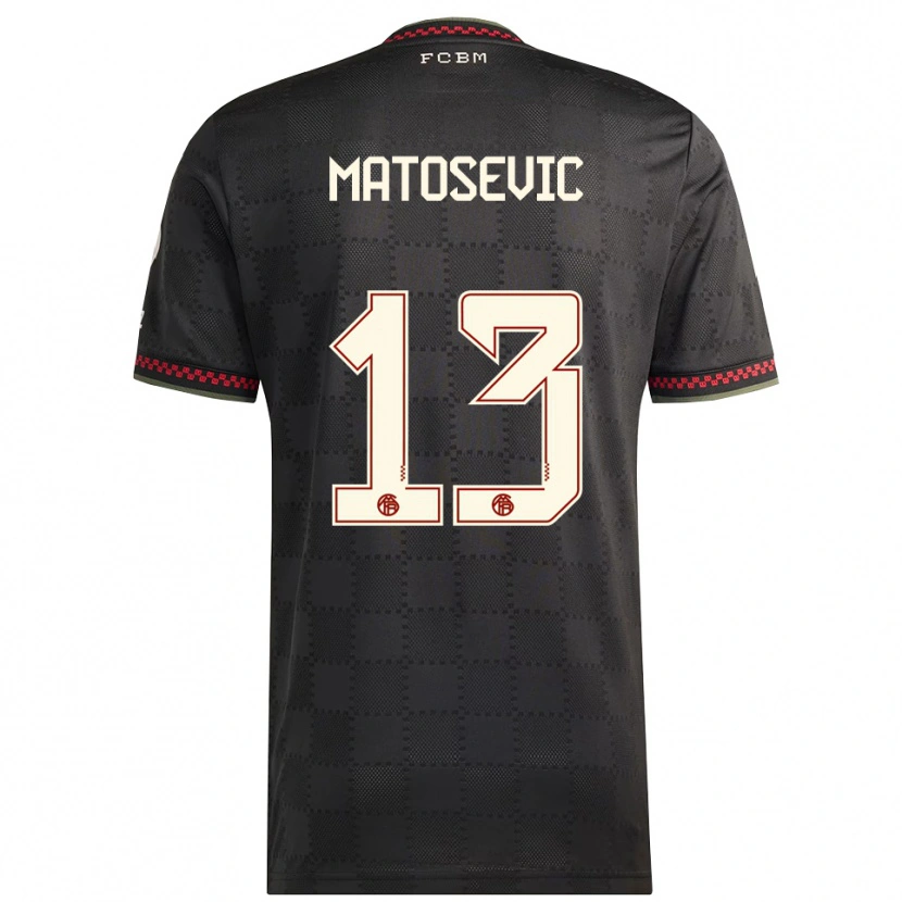 Danxen Kinder Michael Matosevic #13 Schwarz Weiß Ausweichtrikot Trikot 2025/26 T-Shirt Österreich