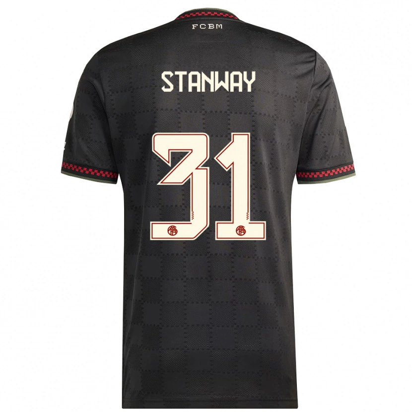 Danxen Kinder Georgia Stanway #31 Schwarz Weiß Ausweichtrikot Trikot 2025/26 T-Shirt Österreich