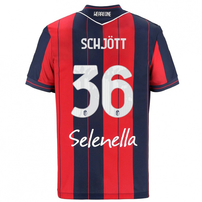 Danxen Herren Gustav Schjött #36 Rot Marineblau Heimtrikot Trikot 2025/26 T-Shirt Österreich
