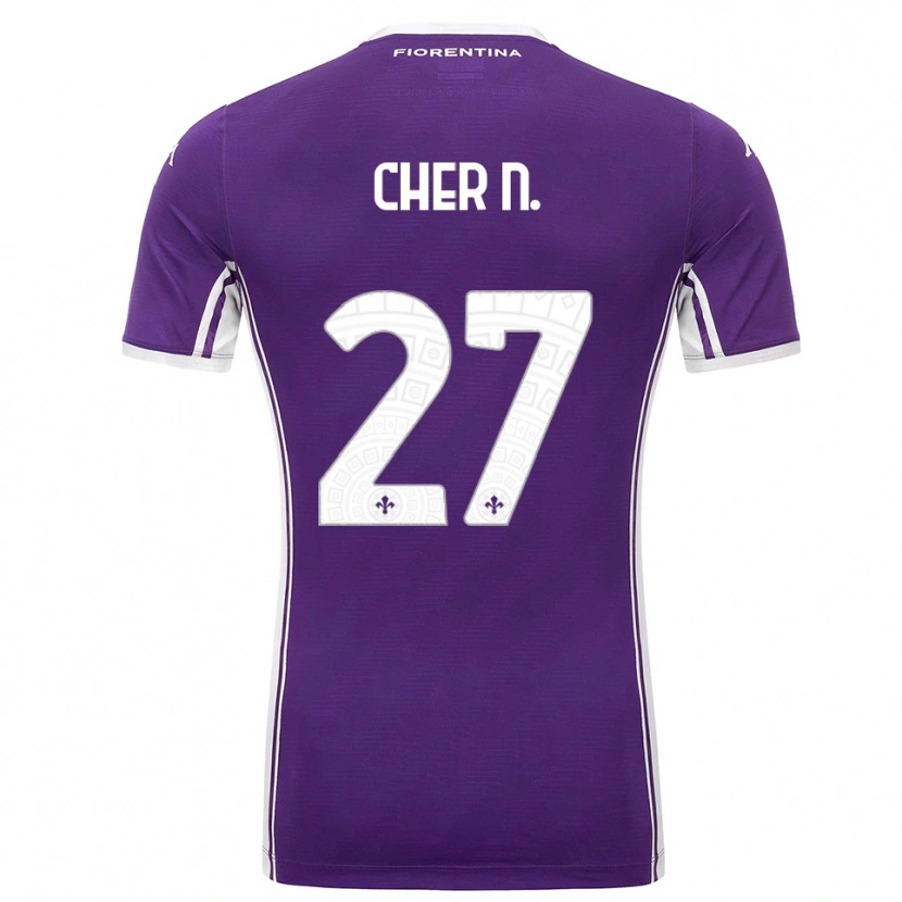 Danxen Herren Cher Ndour #27 Lila Weiß Heimtrikot Trikot 2025/26 T-Shirt Österreich
