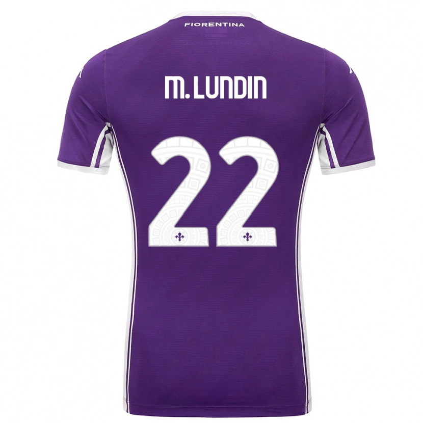 Danxen Herren Karin Maria Lundin #22 Lila Weiß Heimtrikot Trikot 2025/26 T-Shirt Österreich