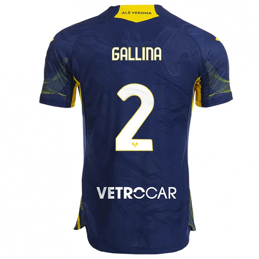 Danxen Herren André Gallina #2 Marineblau Gelb Heimtrikot Trikot 2025/26 T-Shirt Österreich