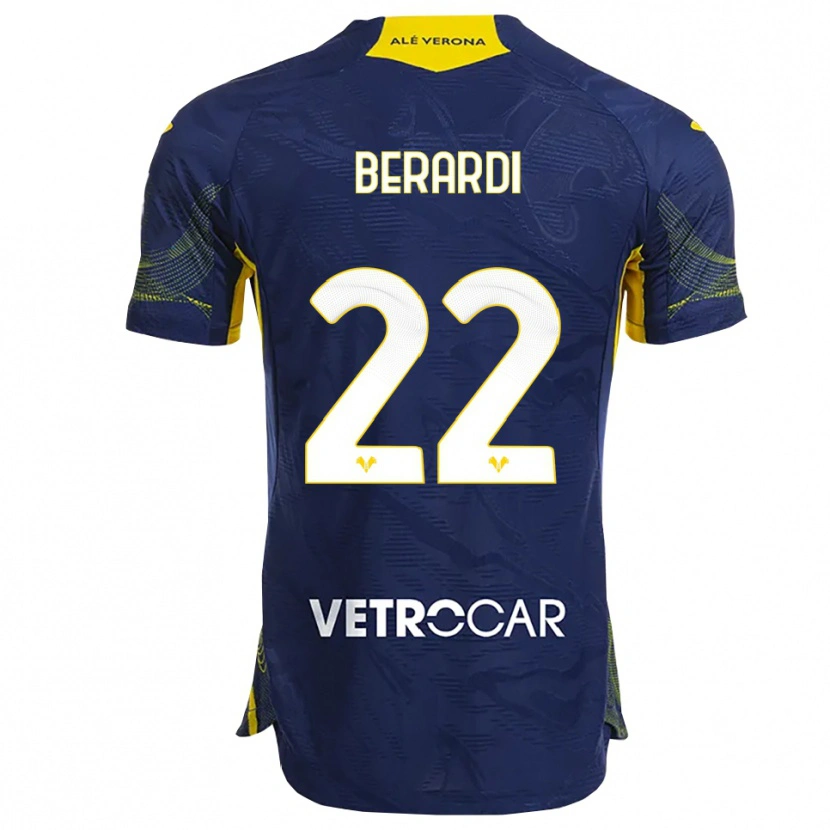 Danxen Herren Alessandro Berardi #22 Marineblau Gelb Heimtrikot Trikot 2025/26 T-Shirt Österreich