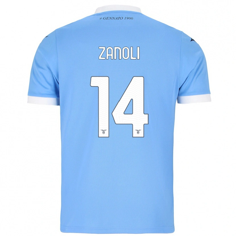 Danxen Herren Martina Zanoli #14 Himmelblau Weiß Heimtrikot Trikot 2025/26 T-Shirt Österreich