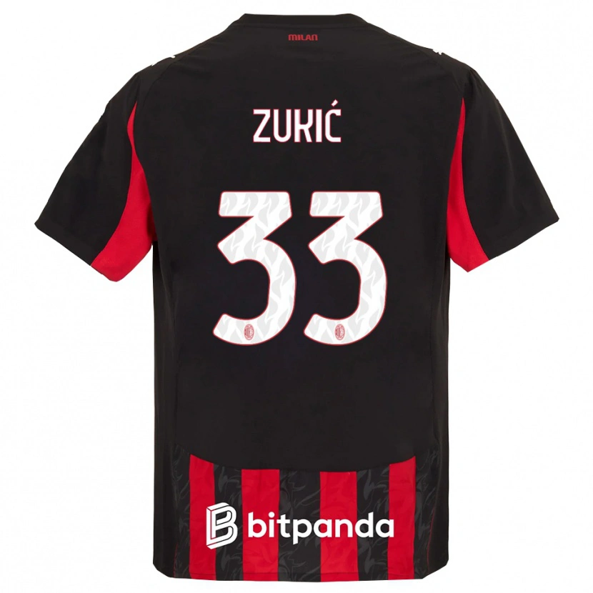 Danxen Herren Damir Zukić #33 Rot Schwarz Heimtrikot Trikot 2025/26 T-Shirt Österreich