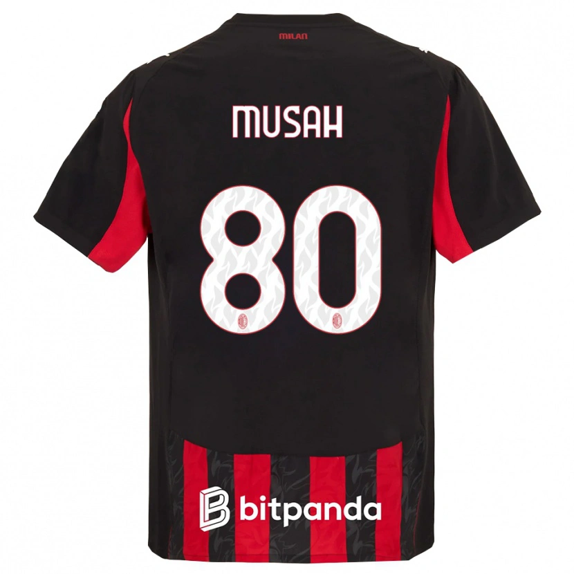 Danxen Herren Yunus Musah #80 Rot Schwarz Heimtrikot Trikot 2025/26 T-Shirt Österreich