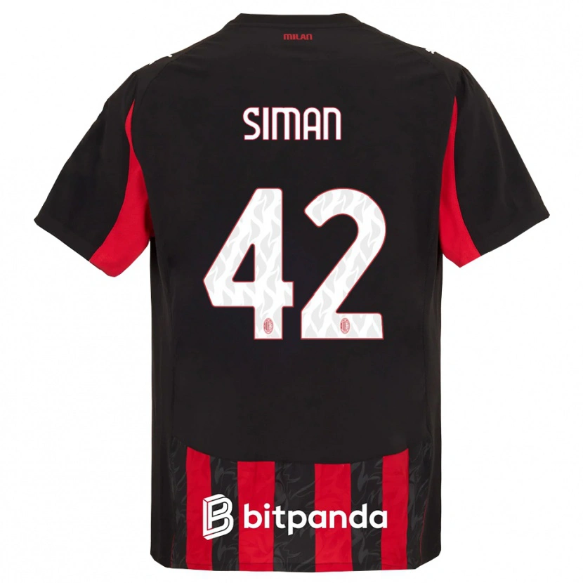 Danxen Herren Alexandru Șiman #42 Rot Schwarz Heimtrikot Trikot 2025/26 T-Shirt Österreich