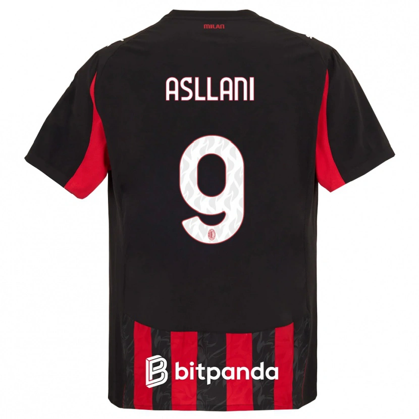 Danxen Herren Kosovare Asllani #9 Rot Schwarz Heimtrikot Trikot 2025/26 T-Shirt Österreich