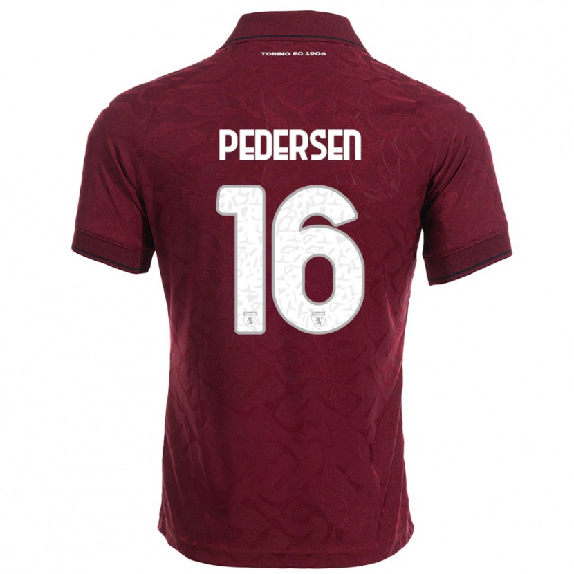 Danxen Herren Marcus Pedersen #16 Burgunderrot Weiß Heimtrikot Trikot 2025/26 T-Shirt Österreich