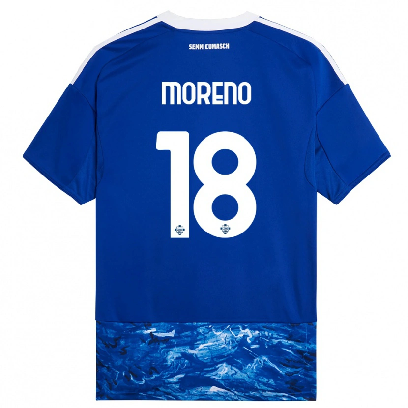 Danxen Herren Alberto Moreno #18 Blau Weiß Heimtrikot Trikot 2025/26 T-Shirt Österreich