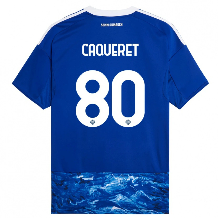 Danxen Herren Maxence Caqueret #80 Blau Weiß Heimtrikot Trikot 2025/26 T-Shirt Österreich