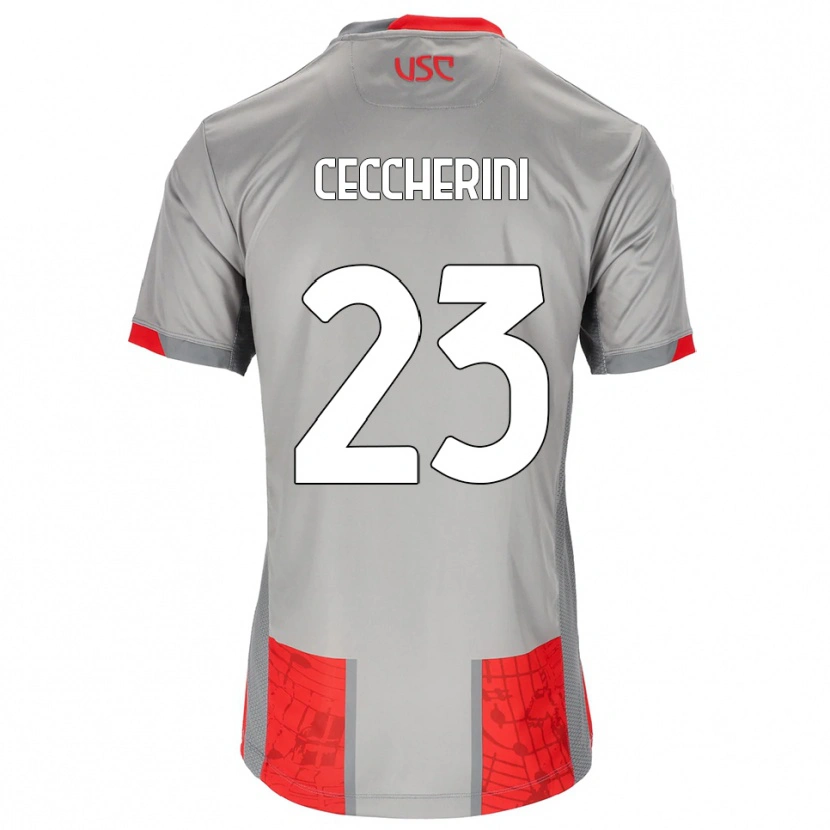 Danxen Herren Federico Ceccherini #23 Rot Grau Heimtrikot Trikot 2025/26 T-Shirt Österreich
