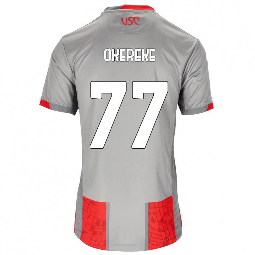 Danxen Herren David Okereke #77 Rot Grau Heimtrikot Trikot 2025/26 T-Shirt Österreich