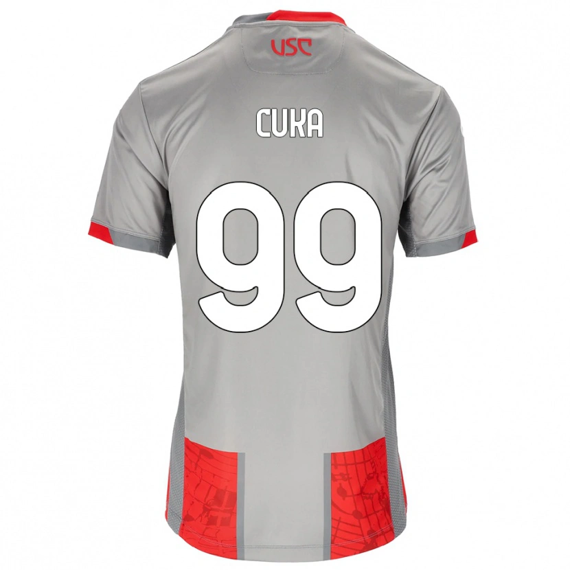 Danxen Herren Samuel Cuka #99 Rot Grau Heimtrikot Trikot 2025/26 T-Shirt Österreich