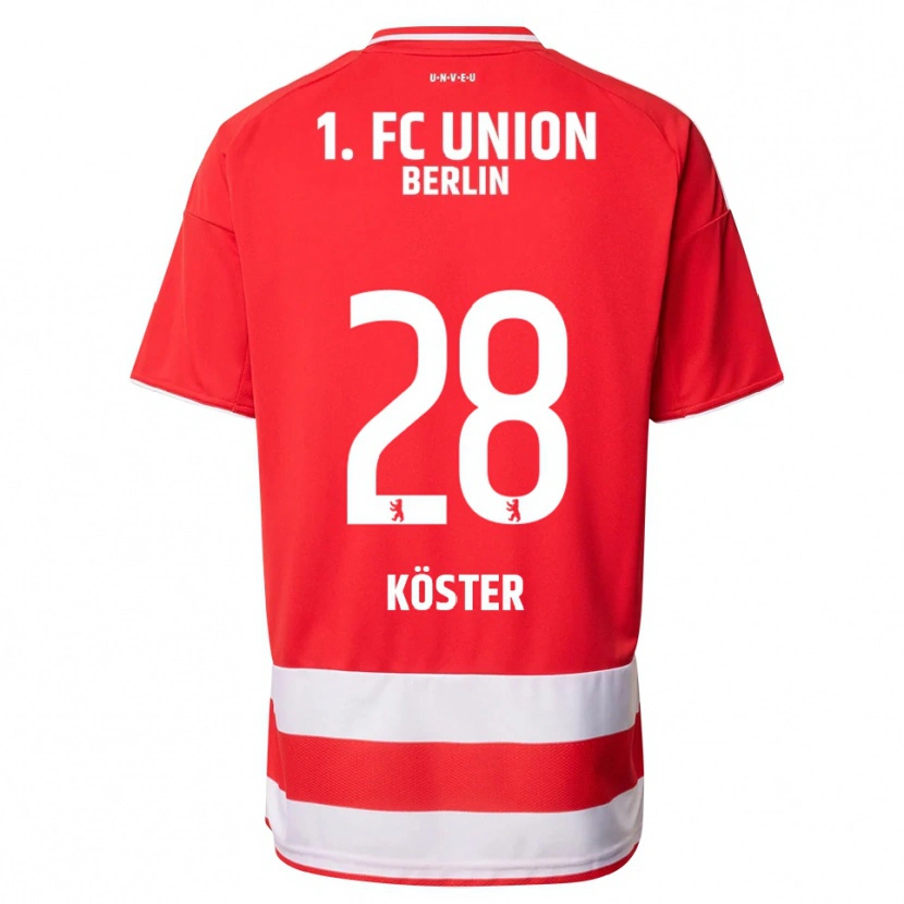 Danxen Herren Leonie Köster #28 Rot Weiß Heimtrikot Trikot 2025/26 T-Shirt Österreich