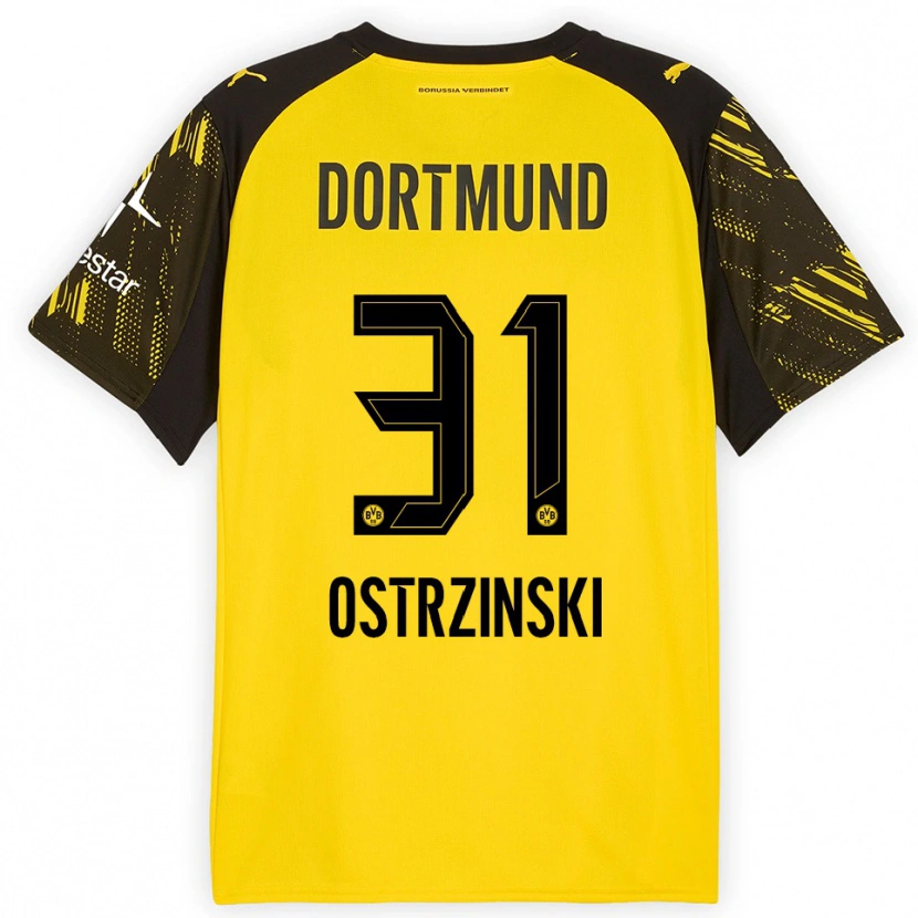 Danxen Herren Silas Ostrzinski #31 Gelb Schwarz Heimtrikot Trikot 2025/26 T-Shirt Österreich