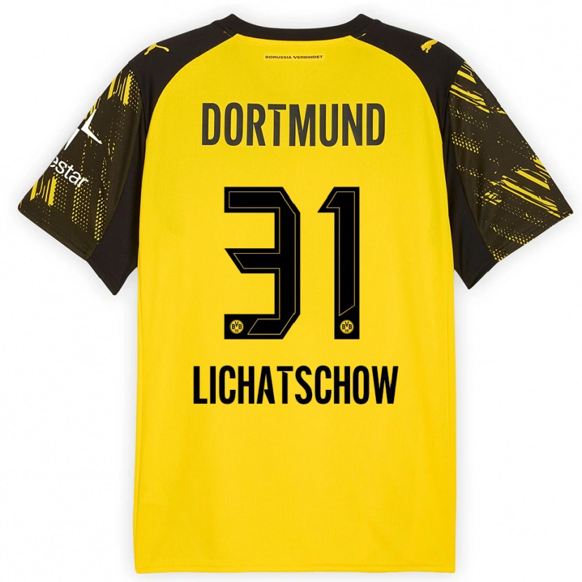 Danxen Herren Deniese Lichatschow #31 Gelb Schwarz Heimtrikot Trikot 2025/26 T-Shirt Österreich