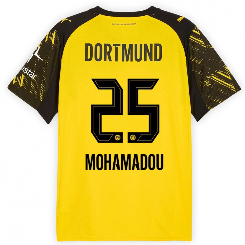Danxen Herren Hamzath Mohamadou #25 Gelb Schwarz Heimtrikot Trikot 2025/26 T-Shirt Österreich