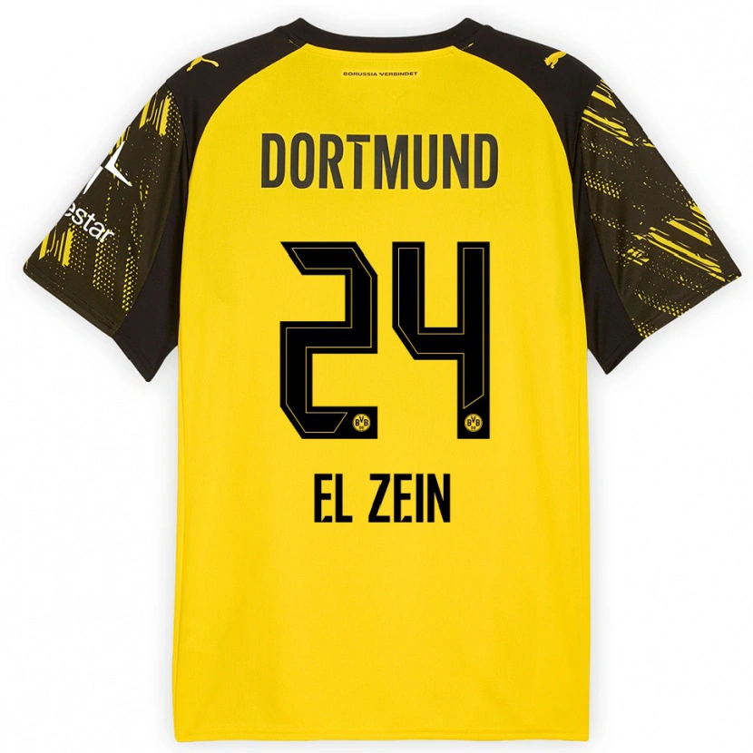 Danxen Herren Abu-Bekir Omer El-Zein #24 Gelb Schwarz Heimtrikot Trikot 2025/26 T-Shirt Österreich