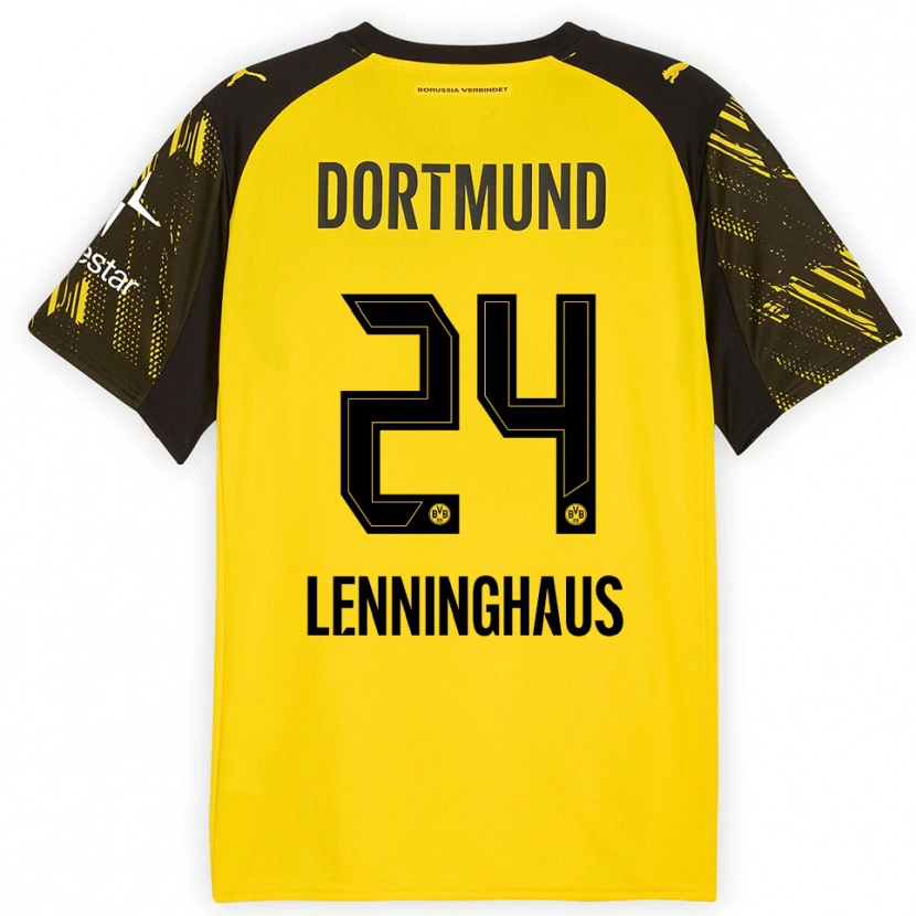 Danxen Herren Mika Lenninghaus #24 Gelb Schwarz Heimtrikot Trikot 2025/26 T-Shirt Österreich