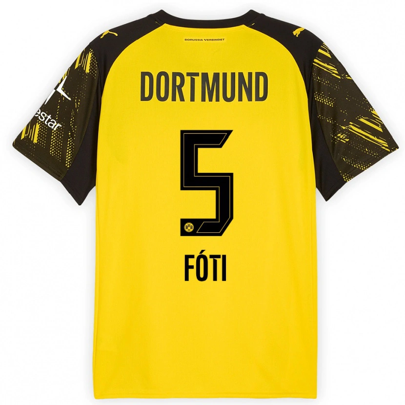 Danxen Herren Antonio Foti #5 Gelb Schwarz Heimtrikot Trikot 2025/26 T-Shirt Österreich