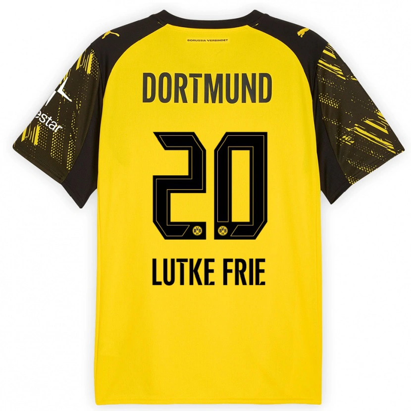 Danxen Herren Dennis Lutke-Frie #20 Gelb Schwarz Heimtrikot Trikot 2025/26 T-Shirt Österreich