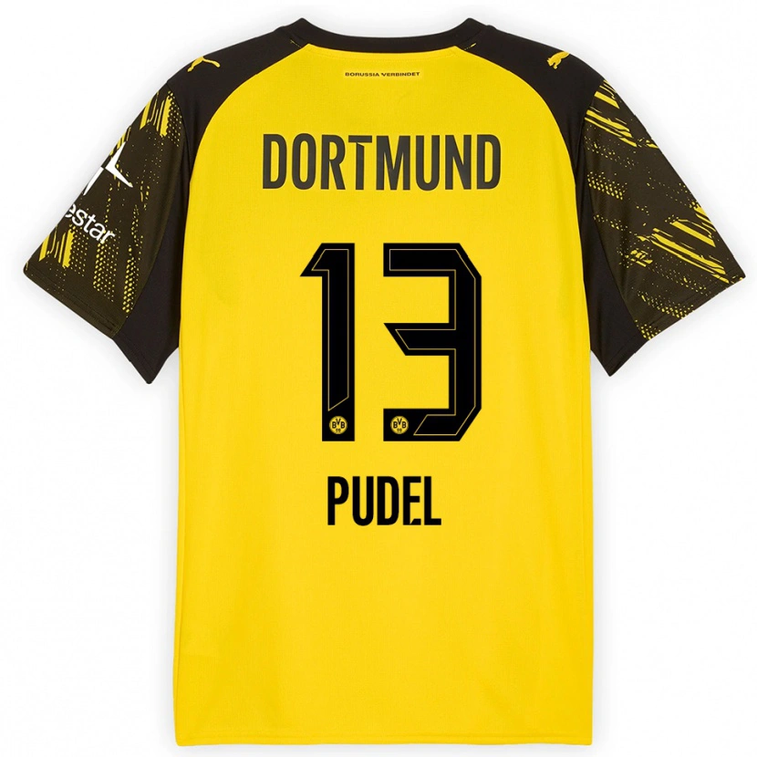 Danxen Herren Bjarne Pudel #13 Gelb Schwarz Heimtrikot Trikot 2025/26 T-Shirt Österreich