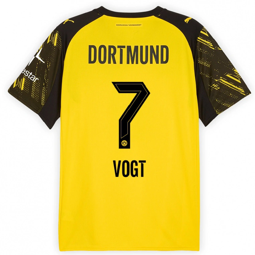 Danxen Herren Levin Vogt #7 Gelb Schwarz Heimtrikot Trikot 2025/26 T-Shirt Österreich