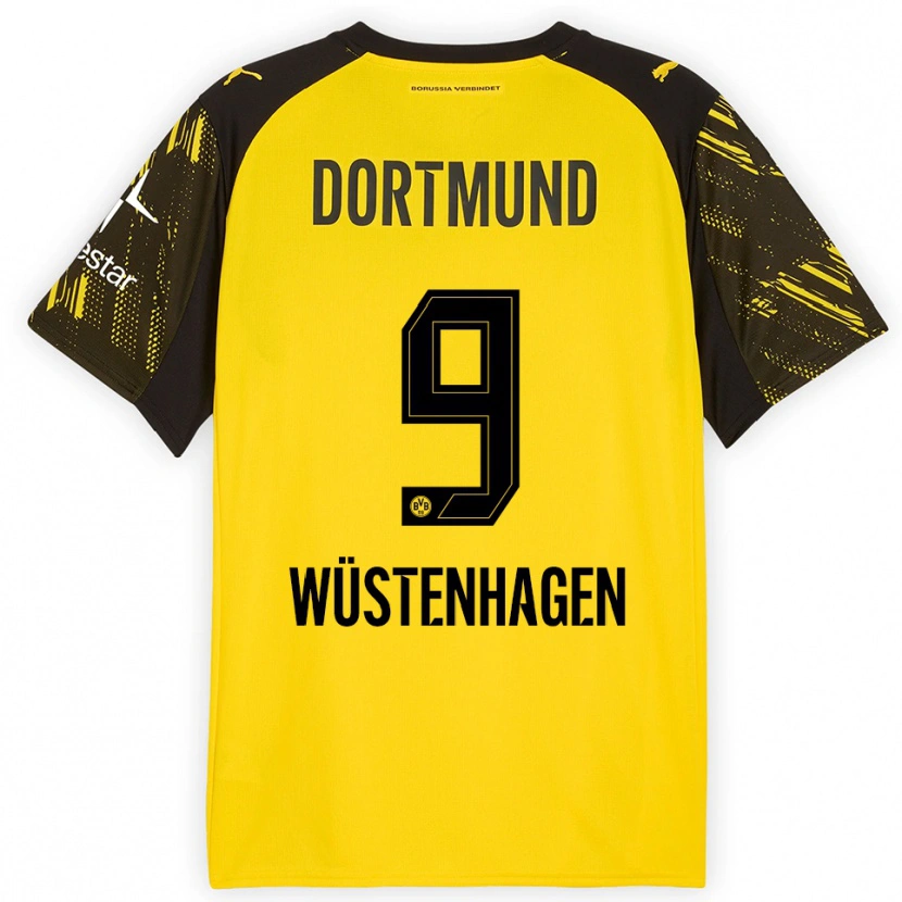 Danxen Herren Bennedikt Wüstenhagen #9 Gelb Schwarz Heimtrikot Trikot 2025/26 T-Shirt Österreich