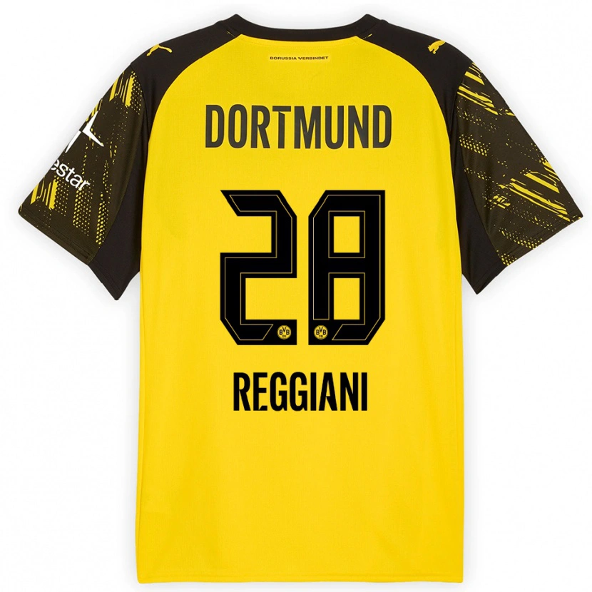 Danxen Herren Luca Reggiani #28 Gelb Schwarz Heimtrikot Trikot 2025/26 T-Shirt Österreich
