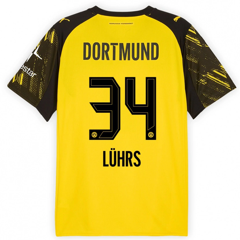 Danxen Herren Yannik Lührs #34 Gelb Schwarz Heimtrikot Trikot 2025/26 T-Shirt Österreich
