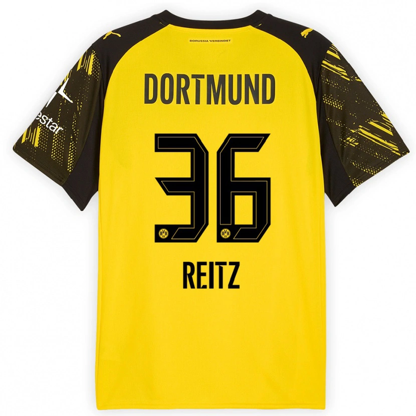 Danxen Herren Tony Reitz #36 Gelb Schwarz Heimtrikot Trikot 2025/26 T-Shirt Österreich
