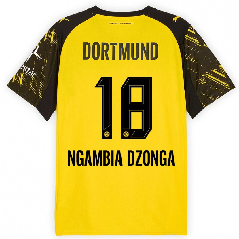 Danxen Herren Diego Ngambia #18 Gelb Schwarz Heimtrikot Trikot 2025/26 T-Shirt Österreich