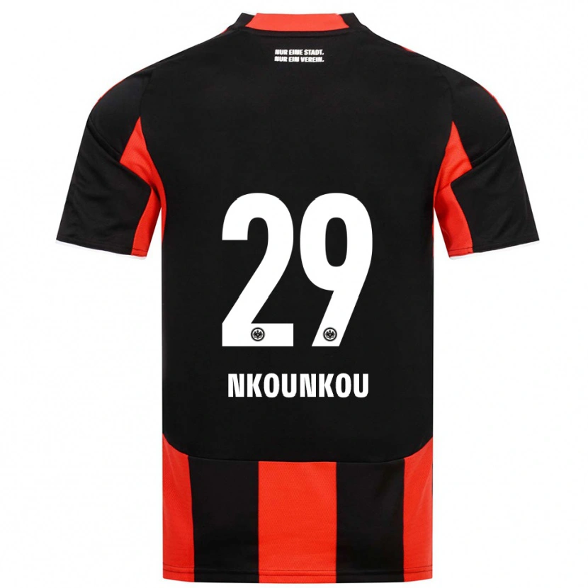Danxen Herren Niels Nkounkou #29 Schwarz Rot Heimtrikot Trikot 2025/26 T-Shirt Österreich