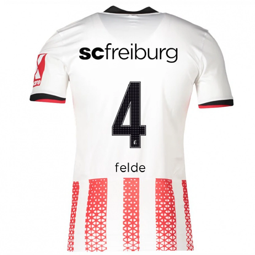 Danxen Herren Meret Felde #4 Weiß Rot Heimtrikot Trikot 2025/26 T-Shirt Österreich
