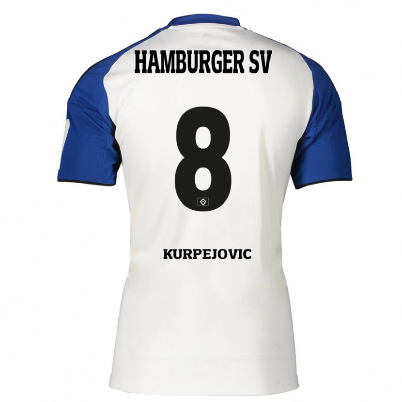Danxen Herren Emin Kurpejovic #8 Weiß Blau Heimtrikot Trikot 2025/26 T-Shirt Österreich