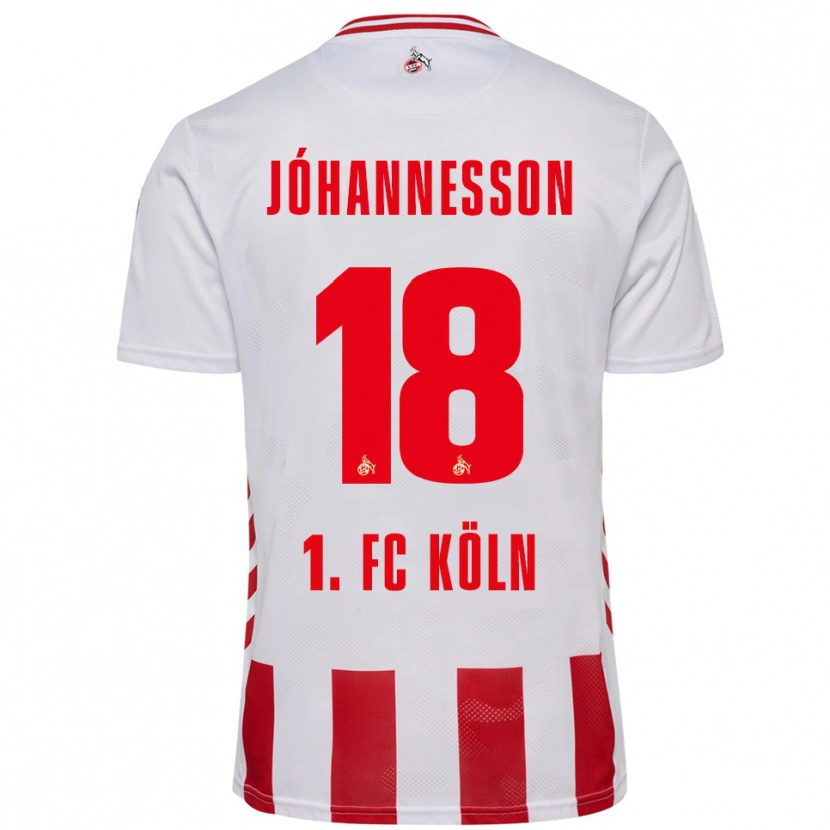 Danxen Herren Ísak Jóhannesson #18 Weiß Rot Heimtrikot Trikot 2025/26 T-Shirt Österreich