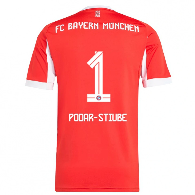 Danxen Herren David Podar-Stiube #1 Rot Weiß Heimtrikot Trikot 2025/26 T-Shirt Österreich