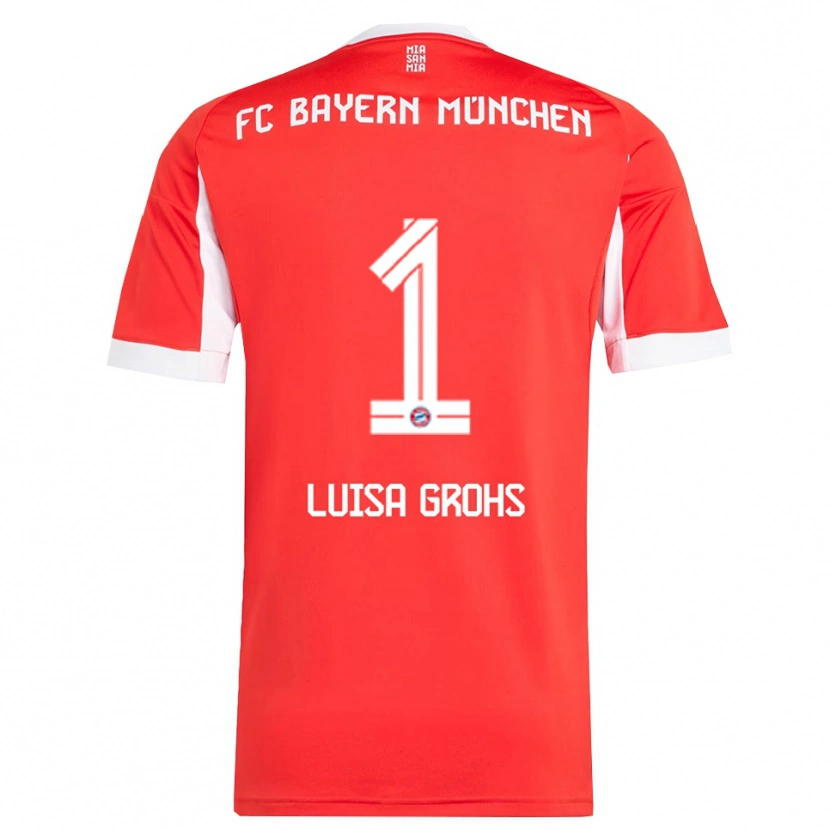 Danxen Herren Maria Luisa Grohs #1 Rot Weiß Heimtrikot Trikot 2025/26 T-Shirt Österreich