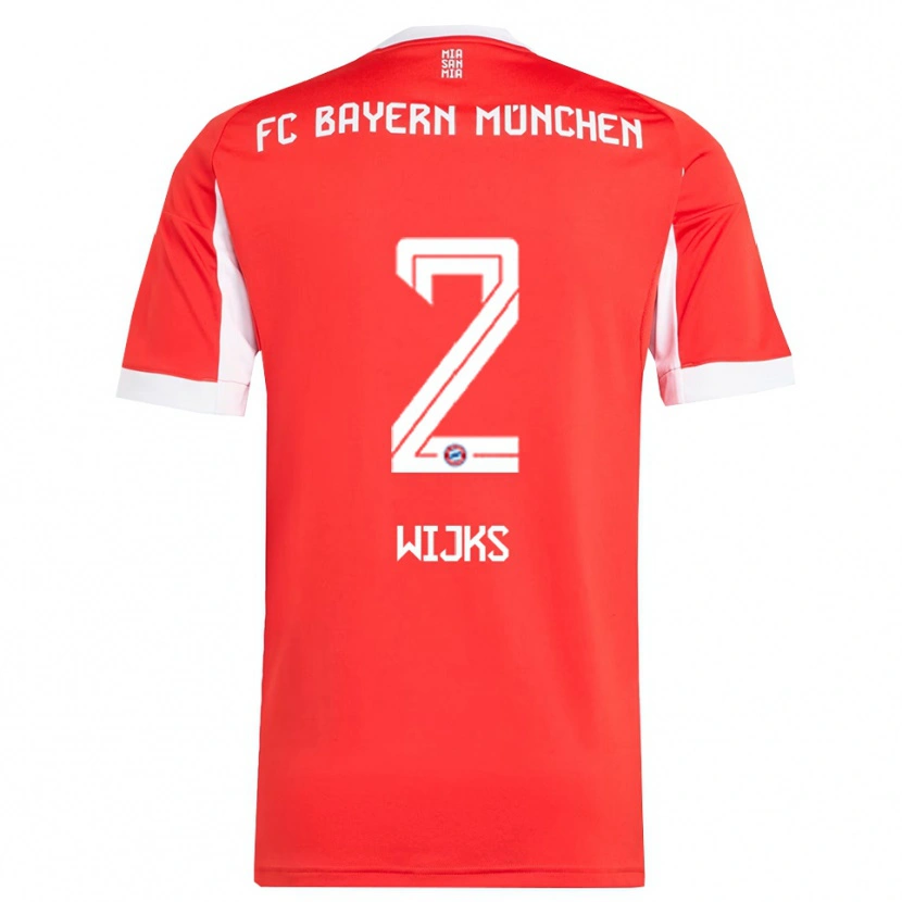 Danxen Herren Chivano Wijks #2 Rot Weiß Heimtrikot Trikot 2025/26 T-Shirt Österreich