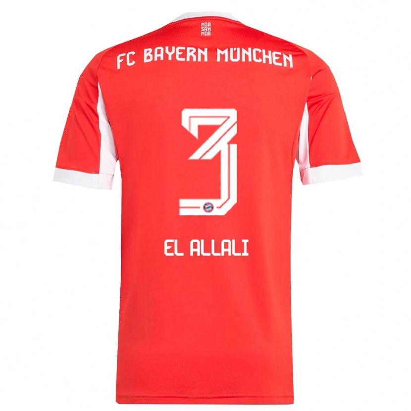 Danxen Herren Jonas El Allali #3 Rot Weiß Heimtrikot Trikot 2025/26 T-Shirt Österreich