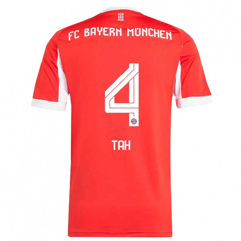 Danxen Herren Jonathan Tah #4 Rot Weiß Heimtrikot Trikot 2025/26 T-Shirt Österreich