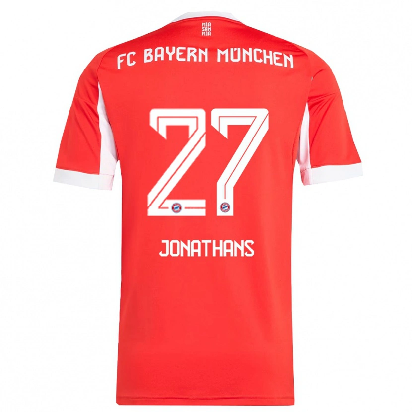 Danxen Herren David Jonathans #27 Rot Weiß Heimtrikot Trikot 2025/26 T-Shirt Österreich