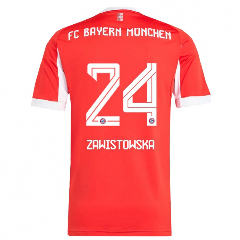 Danxen Herren Weronika Zawistowska #24 Rot Weiß Heimtrikot Trikot 2025/26 T-Shirt Österreich