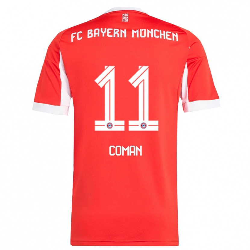 Danxen Herren Kingsley Coman #11 Rot Weiß Heimtrikot Trikot 2025/26 T-Shirt Österreich