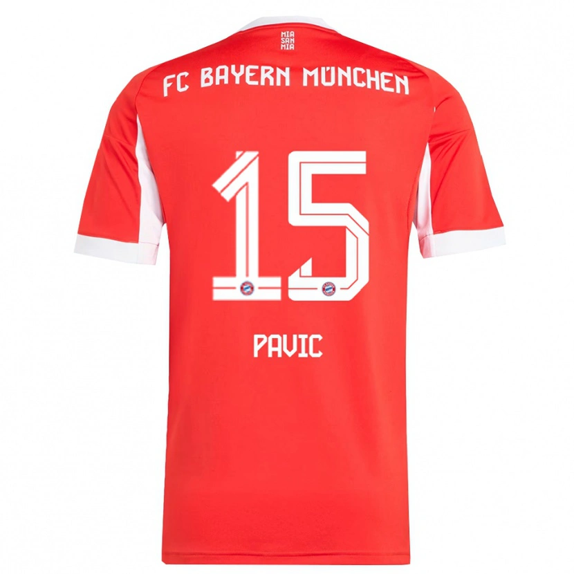Danxen Herren Filip Pavic #15 Rot Weiß Heimtrikot Trikot 2025/26 T-Shirt Österreich